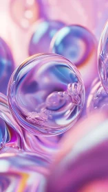 Glistening pastel bubbles drift gently through soft light