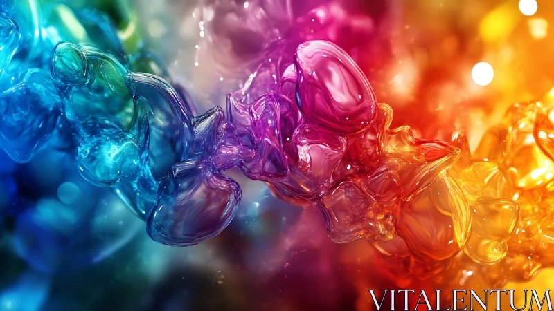 Vibrant translucent liquid forms in full rainbow colors.