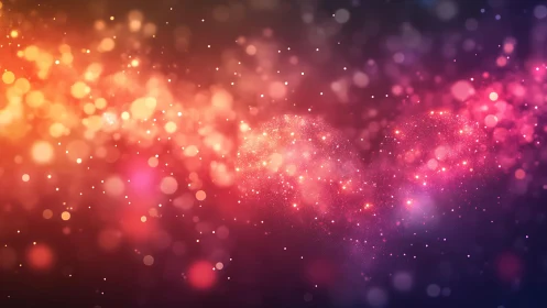 Glowing Heart-Shaped Bokeh in Vibrant Abstract Background.