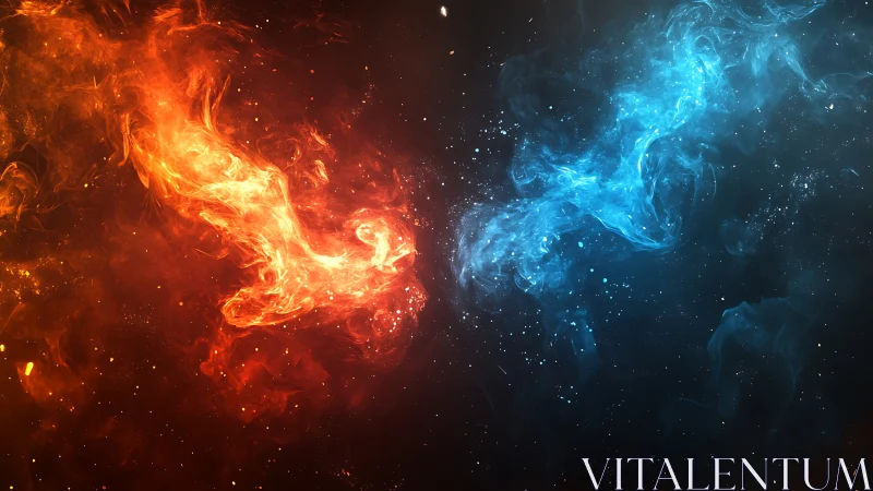 Fire and Ice Collision: Dual Elemental Forces.