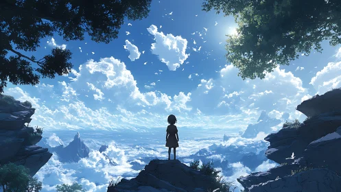 Skyline daydream lets a lone wanderer weigh the clouds