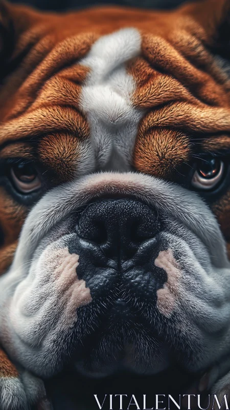 Bulldog portrait captures soulful gaze in dramatic close-up