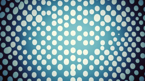 Radial white dot field on teal blue gradient backdrop.