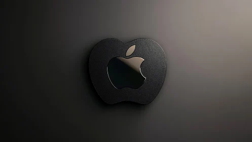 Apple Logo with Subtle Depth and Elegant Dark Design