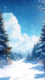 Snowflake whispers drift over a sunlit alpine passage