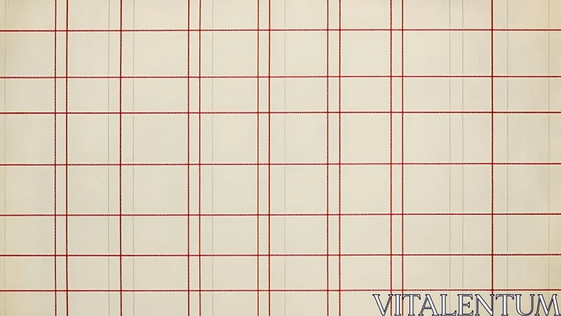Orthogonal red line grid overlays cream-toned textured plane