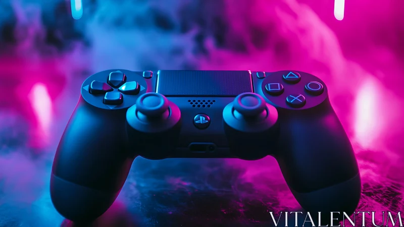 Gaming Controller Glows in Vibrant Neon Colors.