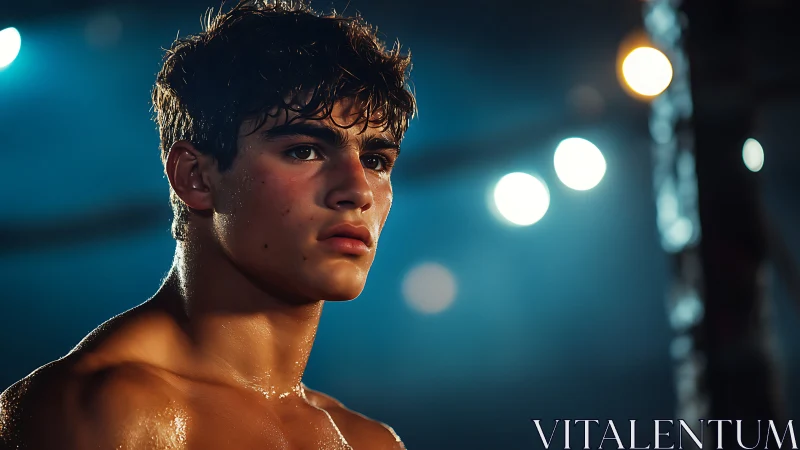 Male subject photographed at night with urban bokeh lighting