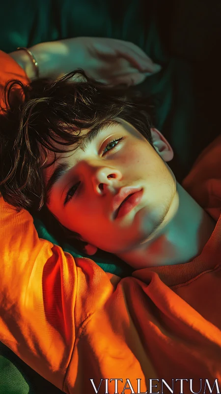 Colored Light Portrait Study.