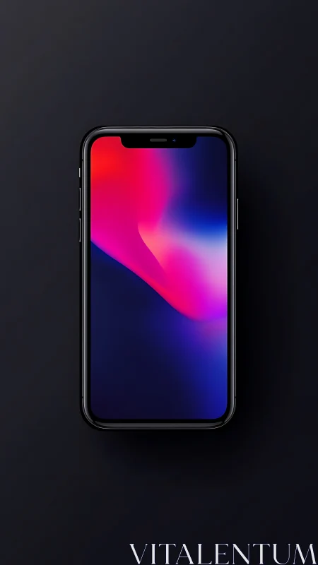 Modern smartphone displaying gradient display wallpaper with notch.