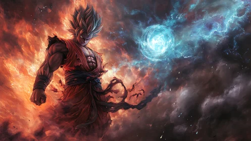 Stormborn warrior ignites twin elements of fire and lightning.