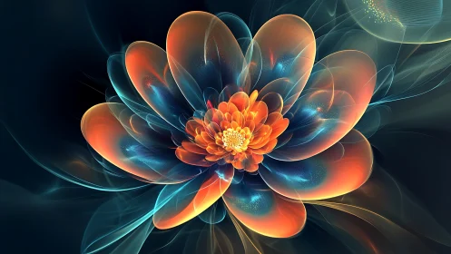 Nebula petals bloom as a luminous fractal flower unfolds