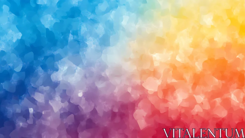 Soft rainbow swirls melt gently from cool blues to warm gold