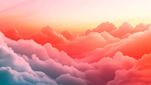 Chromatic volumetric cloudscape under gradient dawn sky.