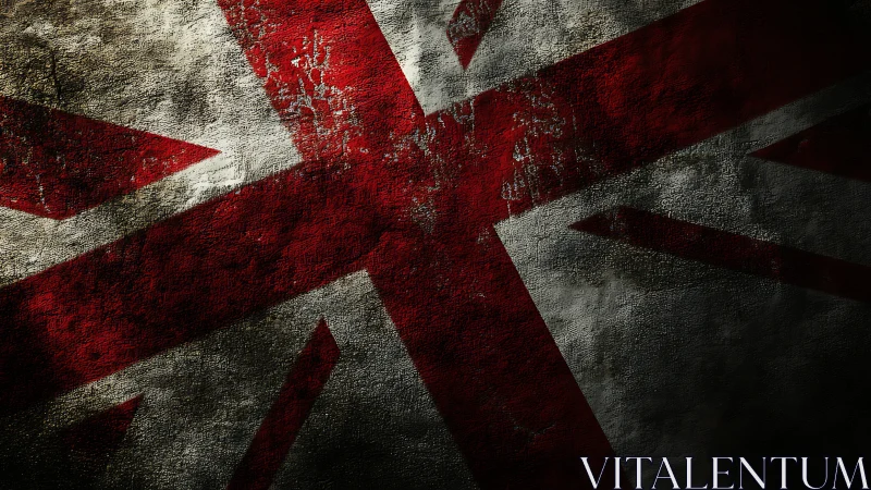 Textured Union Jack flag with distressed grunge surface design.