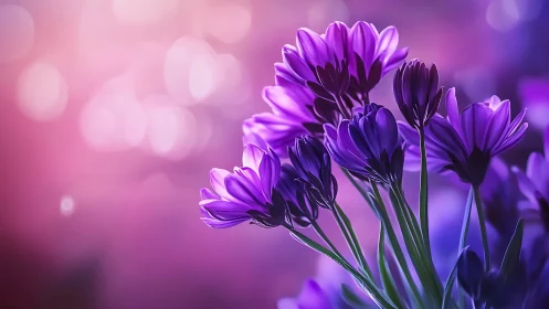Purple flowers with soft bokeh background