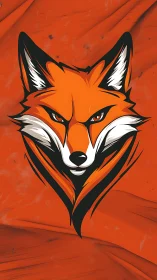 Stylized fox head emblem with bold vector contouring.