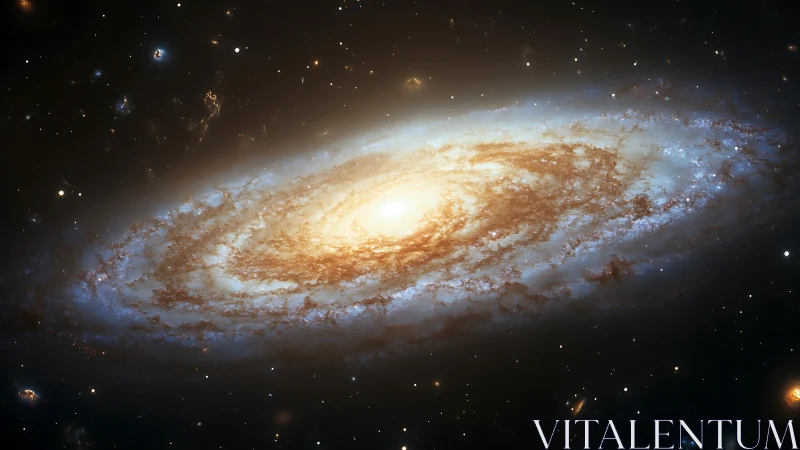 Edge-on barred spiral galaxy with luminous core and dust lanes