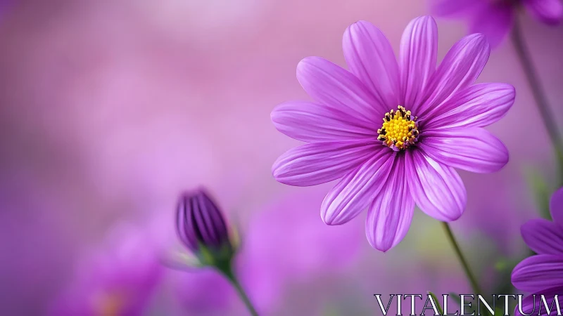 Magenta Cosmos Daisy in Twilight Reverie.