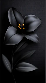 Obsidian Bloom: Where Midnight Petals Ignite Golden Secrets