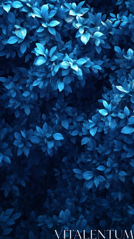 Dense blue foliage texture with layered overlapping leaves.