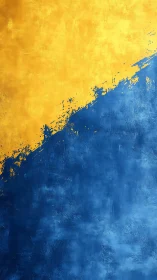 Diagonal yellow and blue textured abstract fields intersect