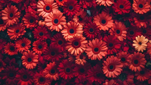 Red Gerberas Dance: Nature's Chromatic Celebration Unfolds