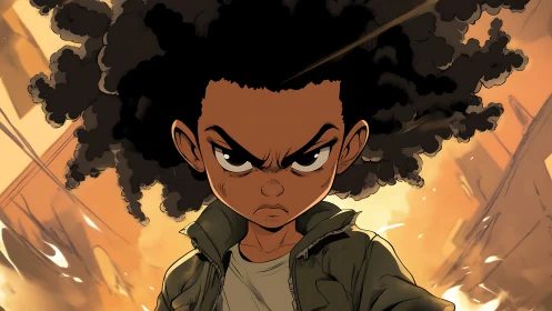 Defiant child portrait uses dynamic perspective and warm explosive backlight