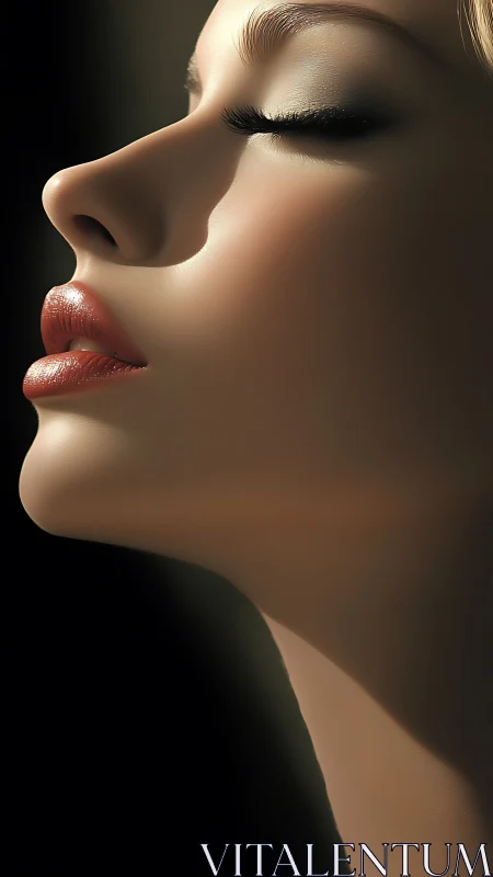 Velvet Quietude on a Sunlit Profile of Poised Grace.