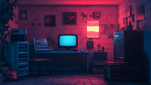 Neon bunker command desk humming with retro cyber secrets.