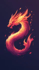 Blazing Ember Serpent Coiled in Midnight Silence.