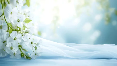 Delicate White Blossoms Dance with Graceful Elegance