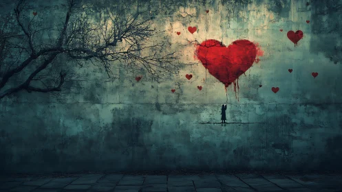 Solitary Heart: A Love Story in Graffiti and Weathered Walls.