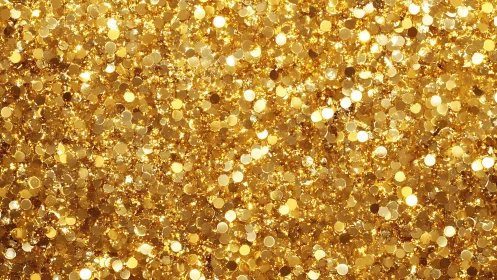 Dense golden glitter surface creates dazzling light field