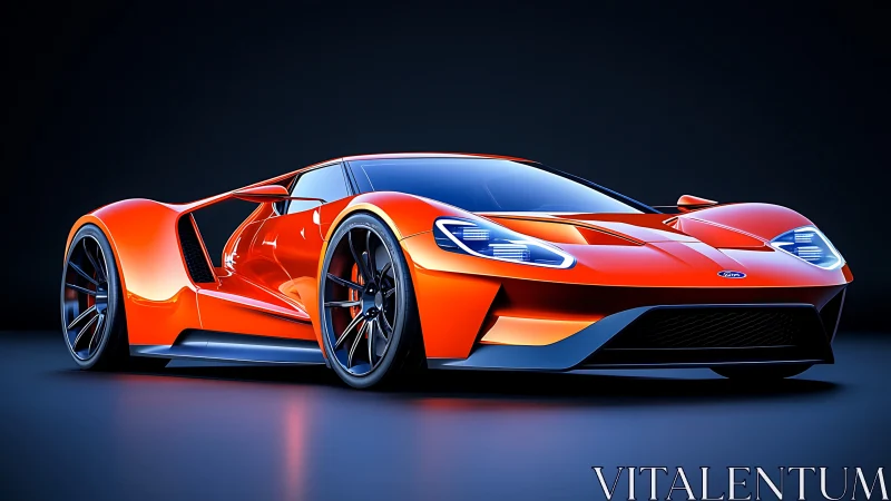 Luminous orange hypercar rendered in sleek 3D profile.