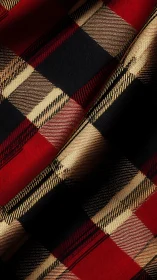 Rich Plaid Fabric Pattern in Red, Gold and Black