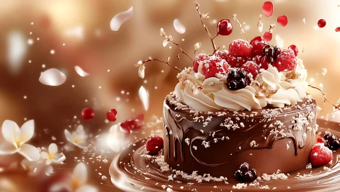 Chocolate Dreams Burst: Berries Meet Velvet Torte.