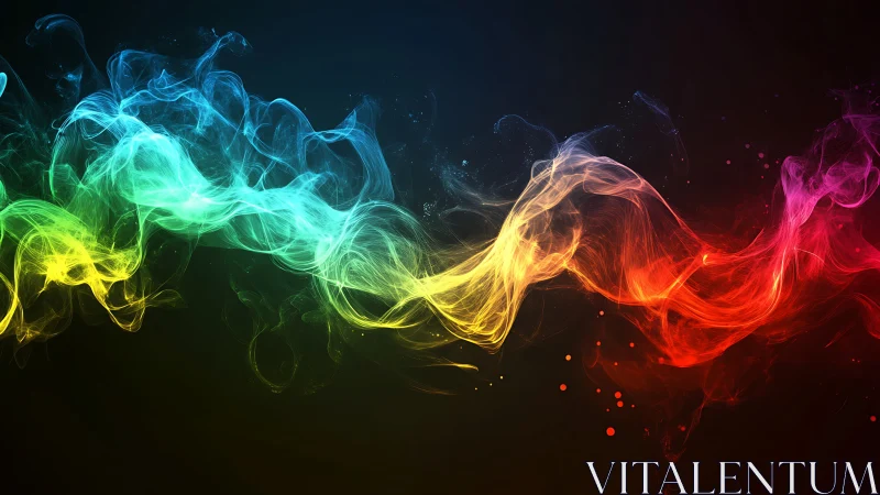 Prismatic smoke river dances across a midnight cosmos span.