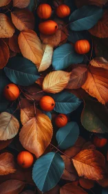 Copper leaves and teal foliage cradle bright autumn berries