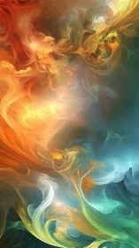 Multicolor volumetric nebula wisps in dynamic swirling motion