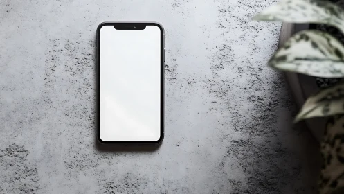 Glowing Ghost Phone on Concrete Texture.