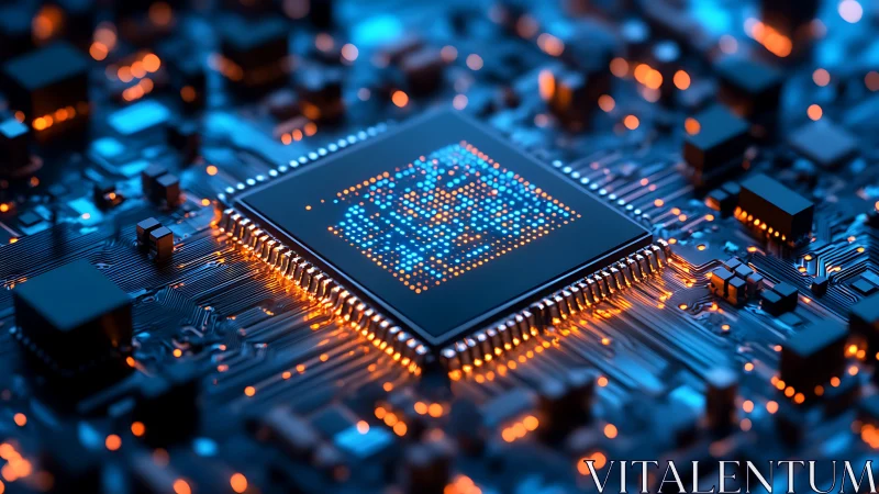 Glowing circuit board heart where digital ideas come alive.