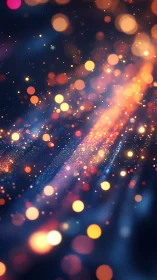 Luminous bokeh light trails with radiant particle streams.