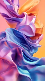 Silken color currents swirl in luminous neon sunrise glow.