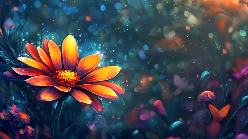 Luminescent Floral Composition with Chromatic Bokeh Rendering.