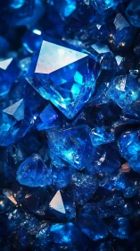 Radiant blue crystals glowing with deep ocean light.
