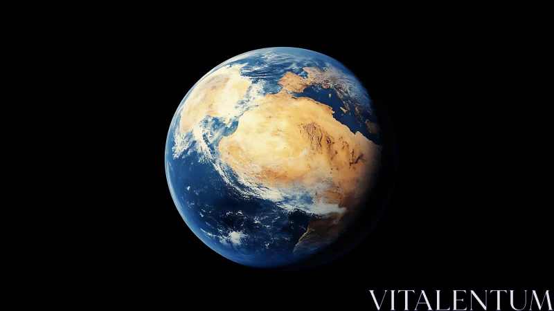 Lone blue planet drifts in velvet black cosmic theater.