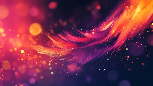 Glowing ribbons of color swirling through a starry night.