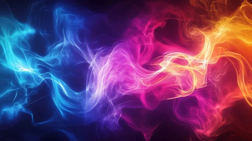 Neon Energy Streams on Dark Canvas.