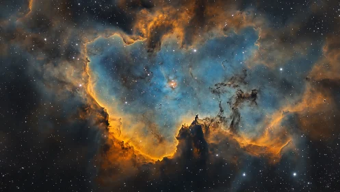 Narrowband deep-sky capture shows structured emission nebula